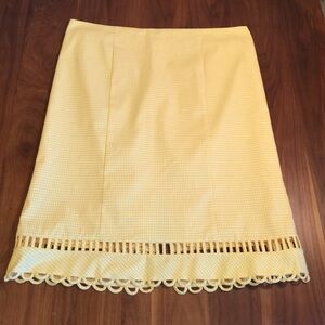 Nanette Lepore Yellow Gingham Skirt